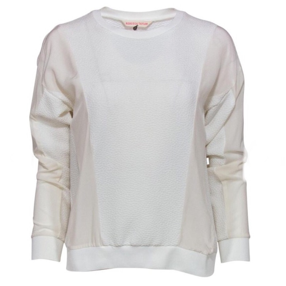 Rebecca Taylor Textured Long Sleeve Pullover Sweater Size 10